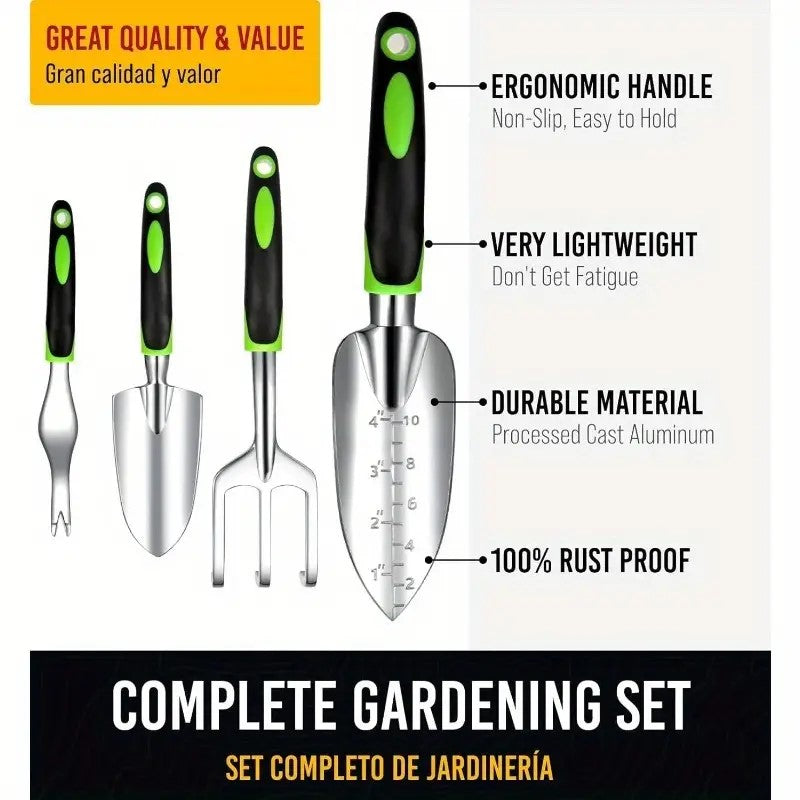 8-Piece Garden Tool Set with Storage Tote and Ergonomic Handles