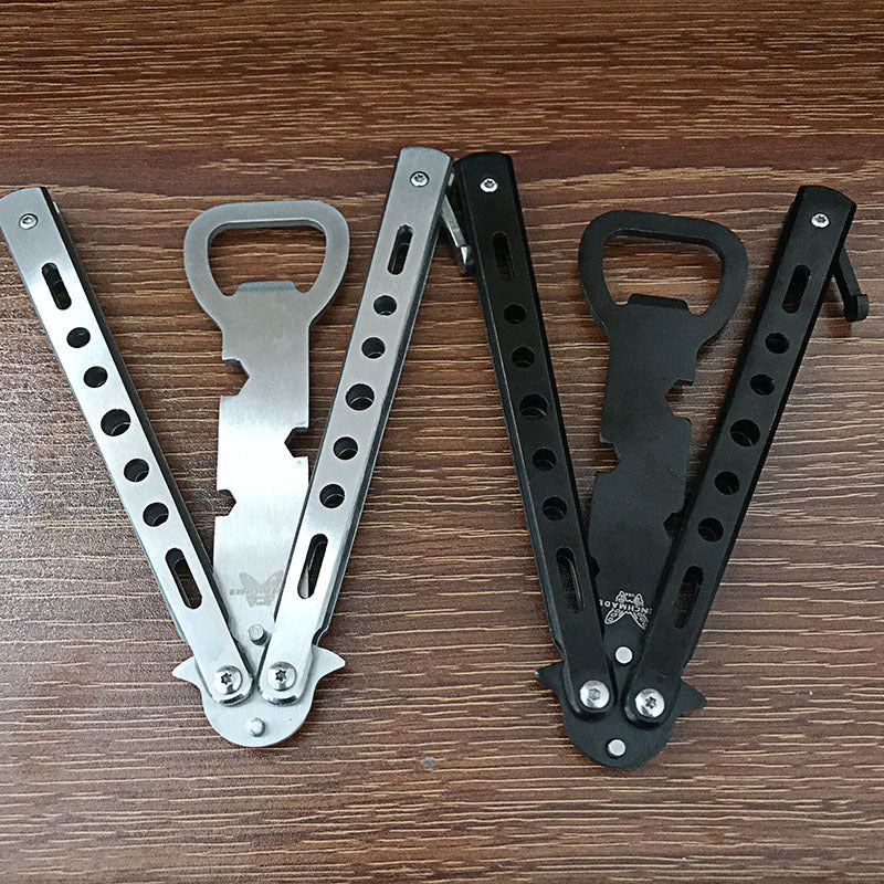 Multifunctional Butterfly Knife Practice Bottle Opener for Outdoor & Kitchen Use