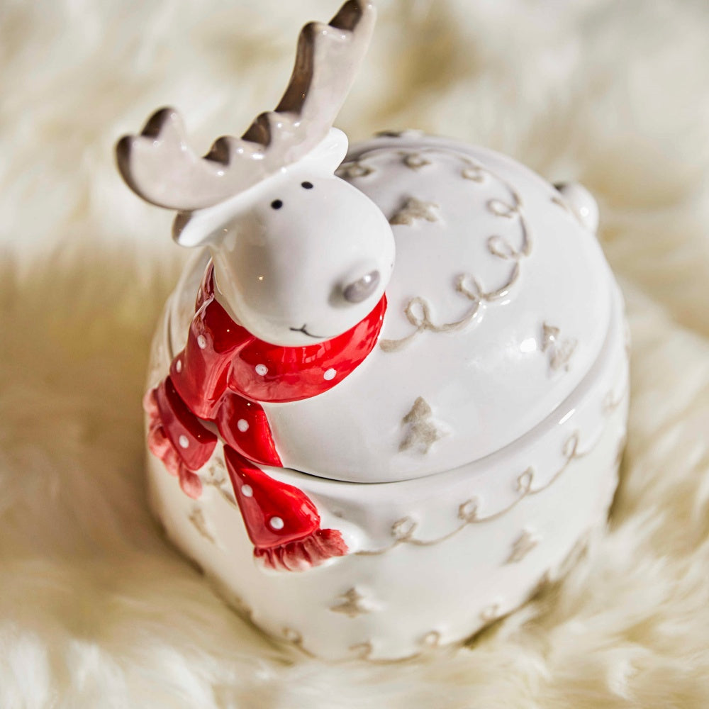 Ceramic Elk-Shaped Candy Storage Tank - Creative Food Organizer