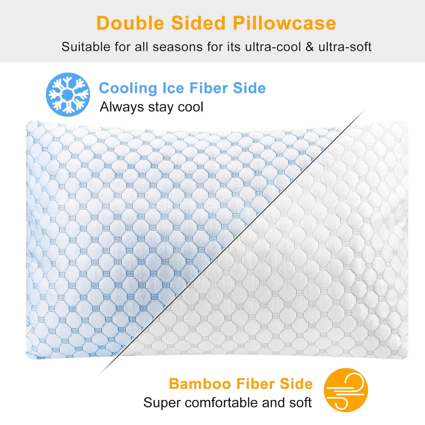 Cooling Memory Foam Pillow - Gel Infused, Adjustable, Machine Washable