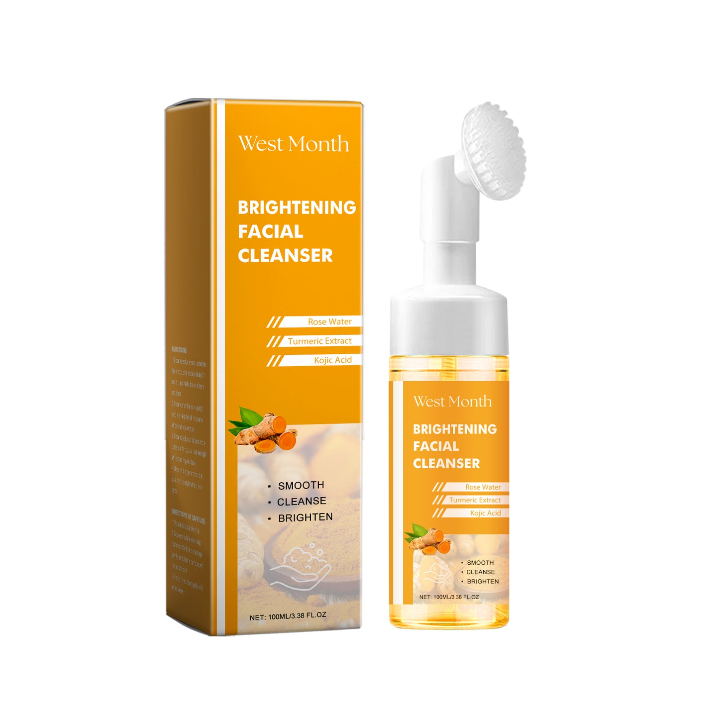 Turmeric Facial Cleanser with Brush - Anti-Acne & Deep Pore Cleansing 100ml