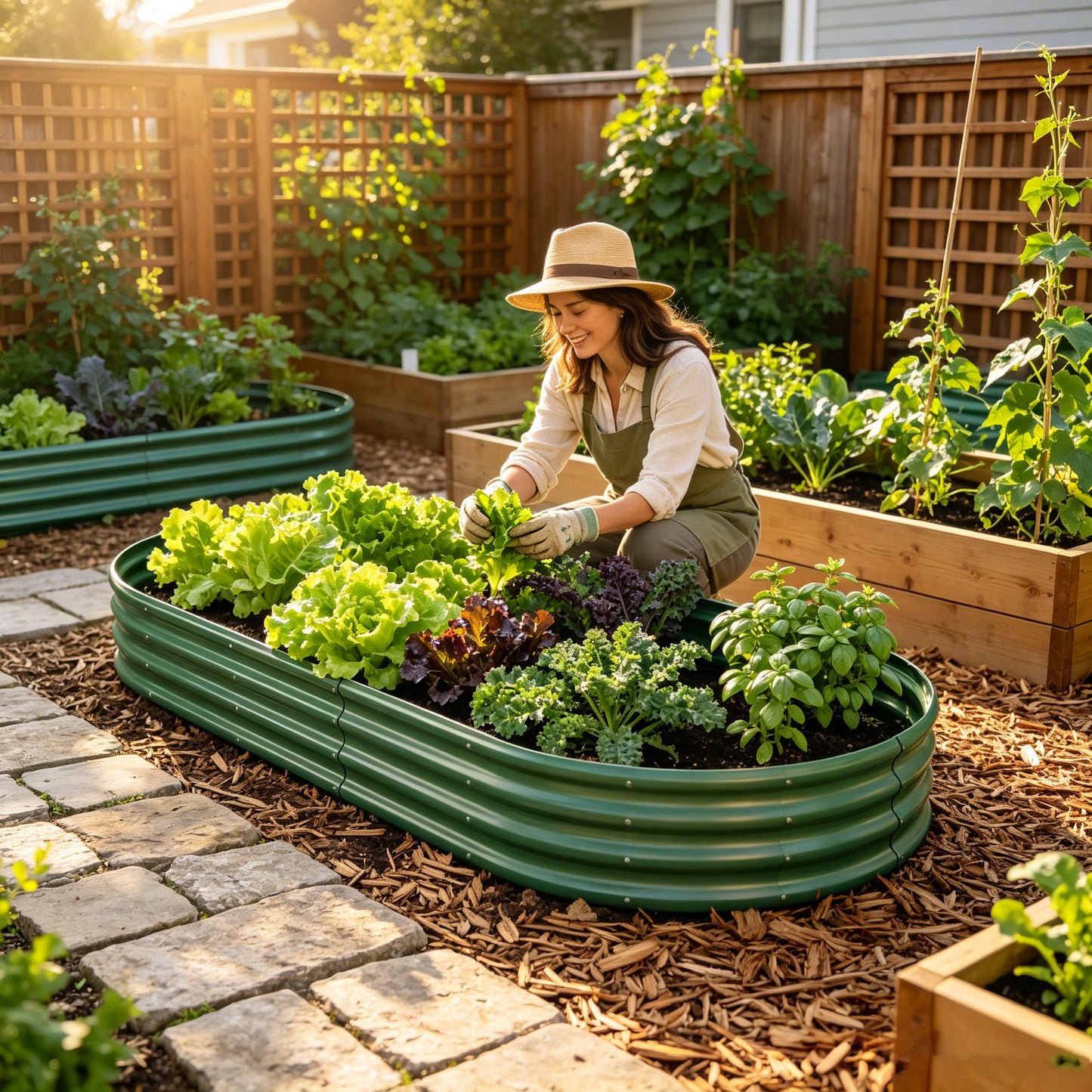 Galvanized Raised Garden Bed 8x4x1ft - Heavy Duty Metal Planter Box