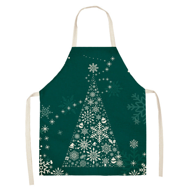 Christmas Dog Linen Apron for Kitchen Household Storage - Multiple Sizes & Styles