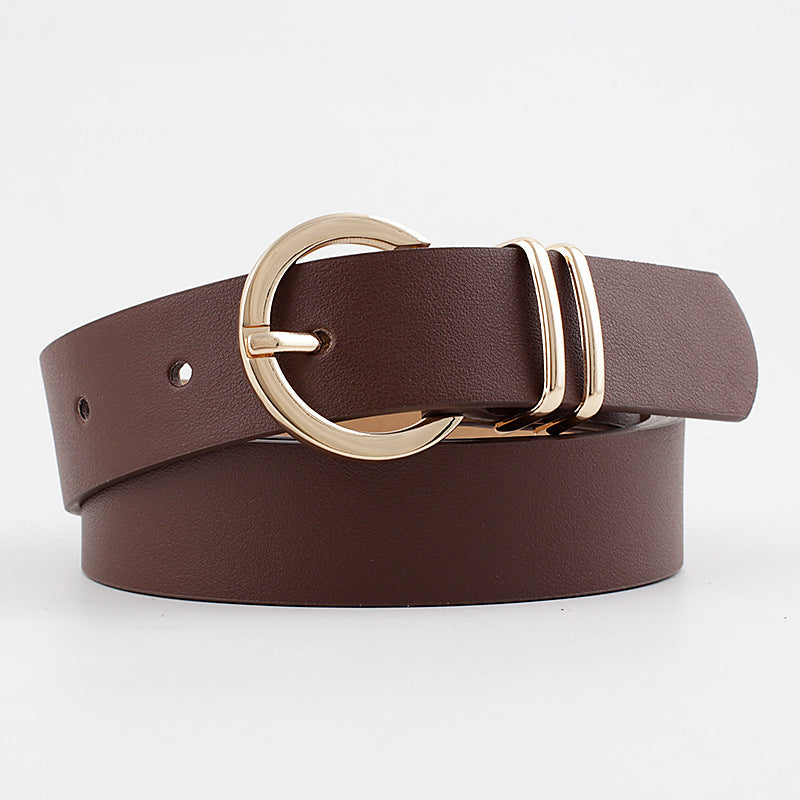 All-Match Fashion Pin Buckle Belt for Women - Simple Leather Waist Accessory