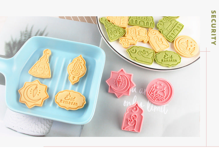 8-Piece Cookie Mold Set for Baking and Cake Decorating - Plastic Irregular Shapes
