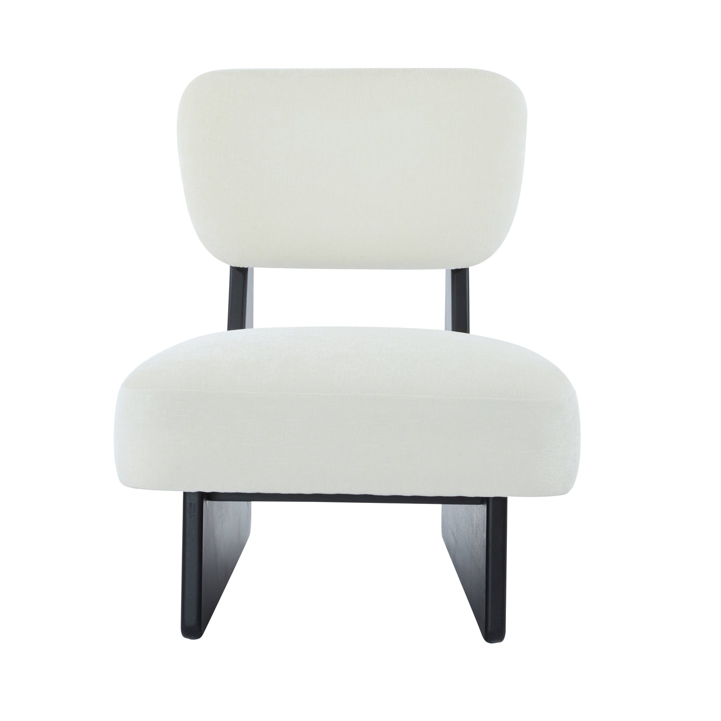 Modern Beige Lounge Chair With Polyester Upholstery, Sturdy Wood Base