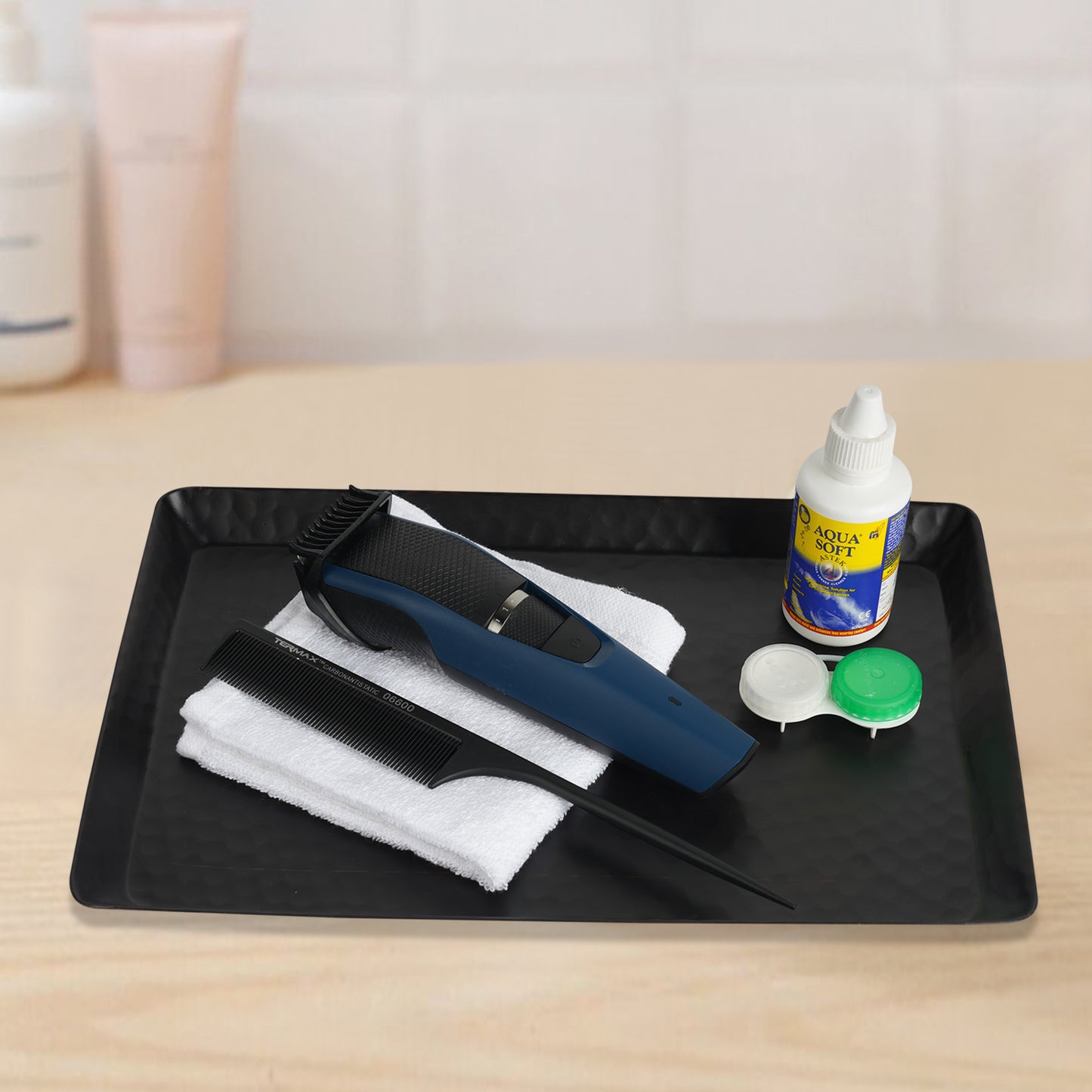 Vanity Tray Hammered Rectangular With Padded Bottom Oil Rubbed Bronze