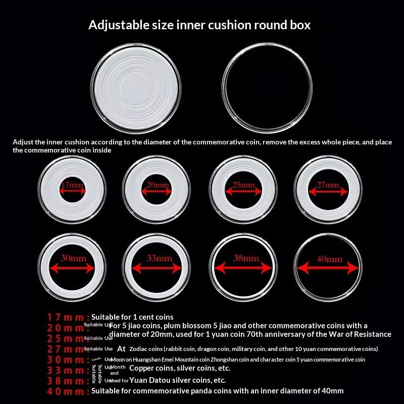50-Piece 40mm Coin Storage Box Set for Memorial Medals - Home Organization