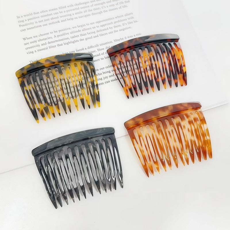 Leopard Print Hair Comb - Acetate Geometric Design