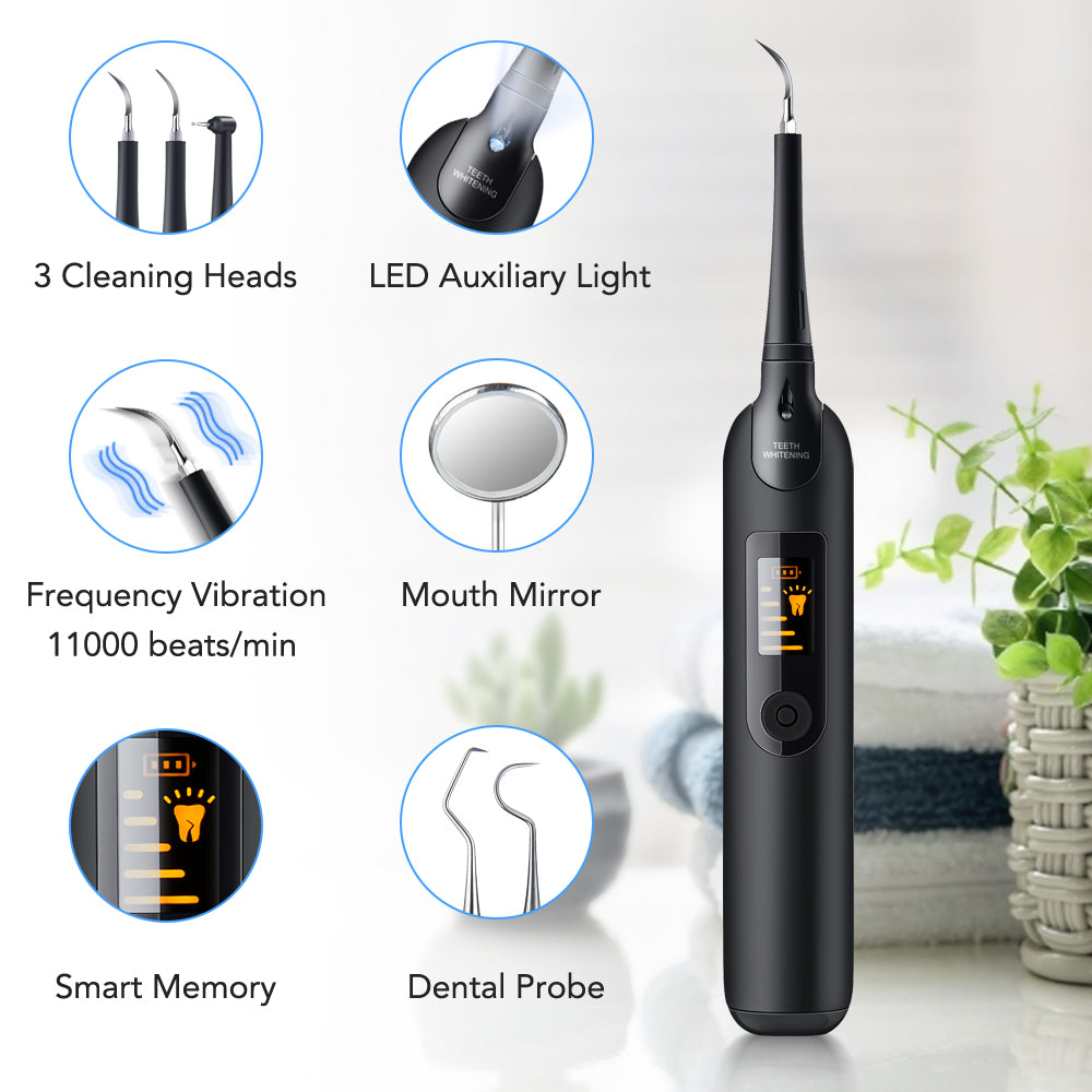 Portable Electric Dental Scaler for Oral Care - USB Rechargeable, Waterproof, LCD Display
