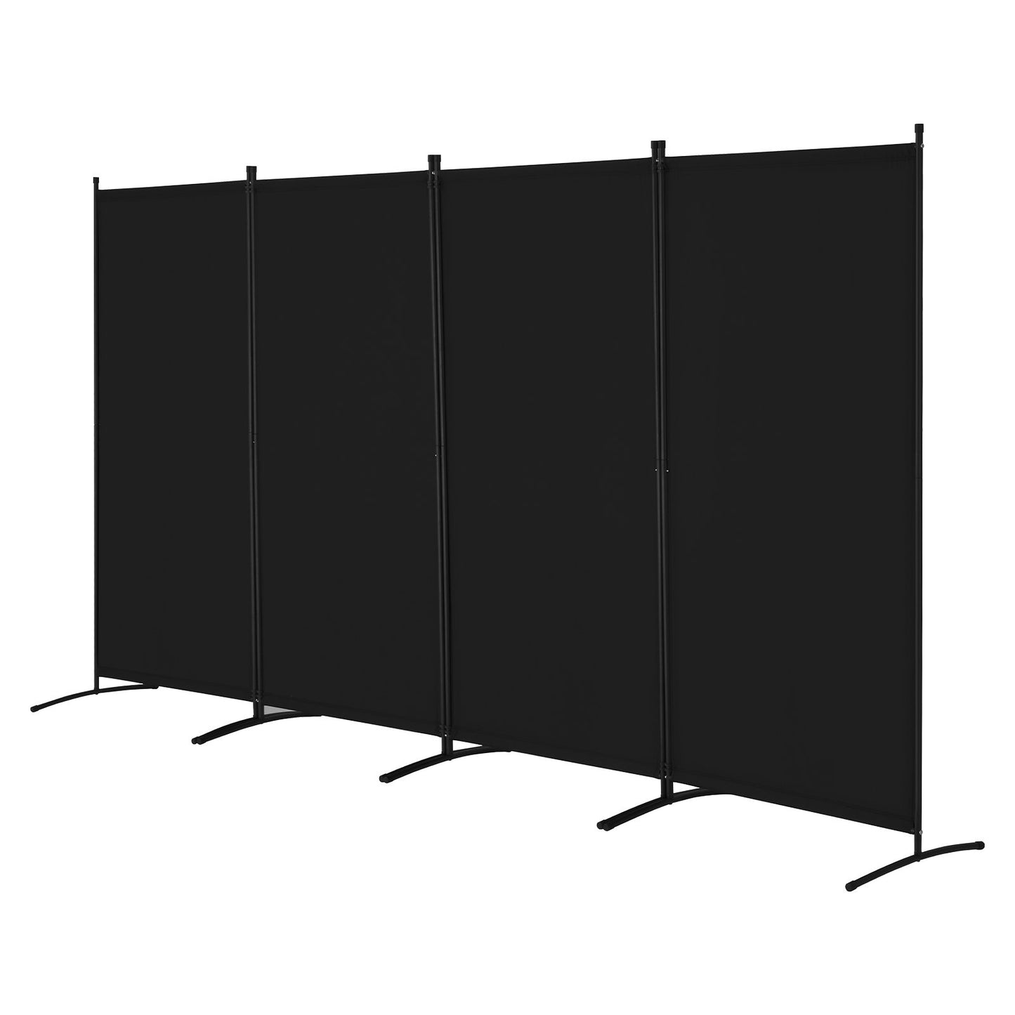 4-Panel Folding Room Divider - Portable Privacy Screen, Black