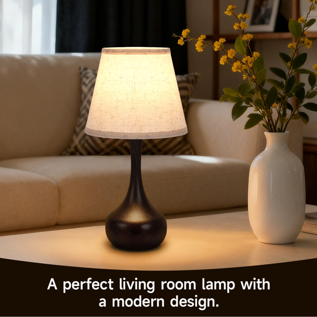 Touch Dimmable Bedside Lamps Set of 2 - LED Bulbs Included