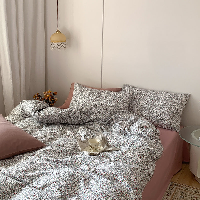 Cotton Bed Sheet Duvet Cover Set for Student Dormitory Multiple Sizes & Styles