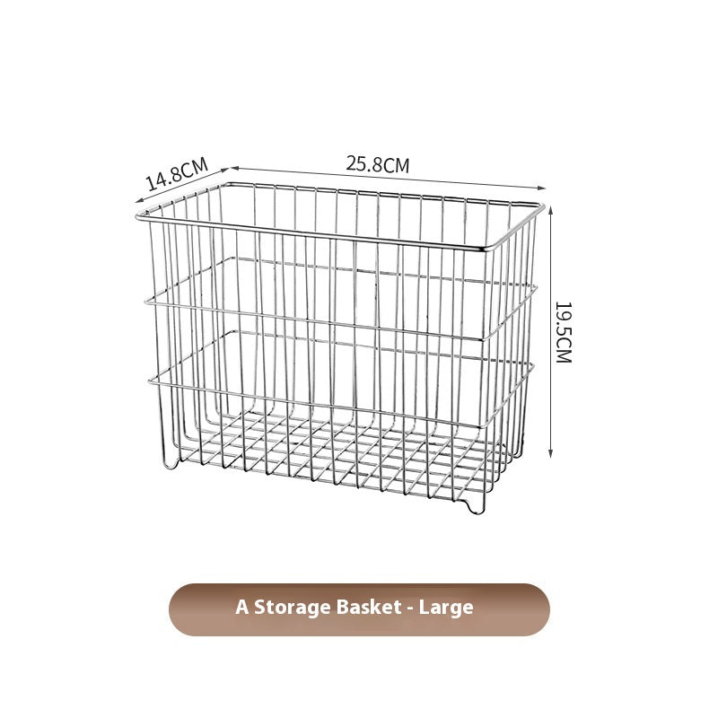 Stainless Steel Kitchen Storage Basket - Draining Fruit & Storage Organizer