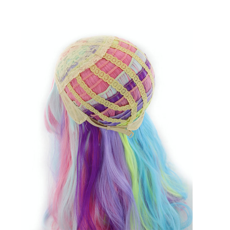 Colorful Long Curly Synthetic Wig for Women - Heat-Resistant & Dyeable