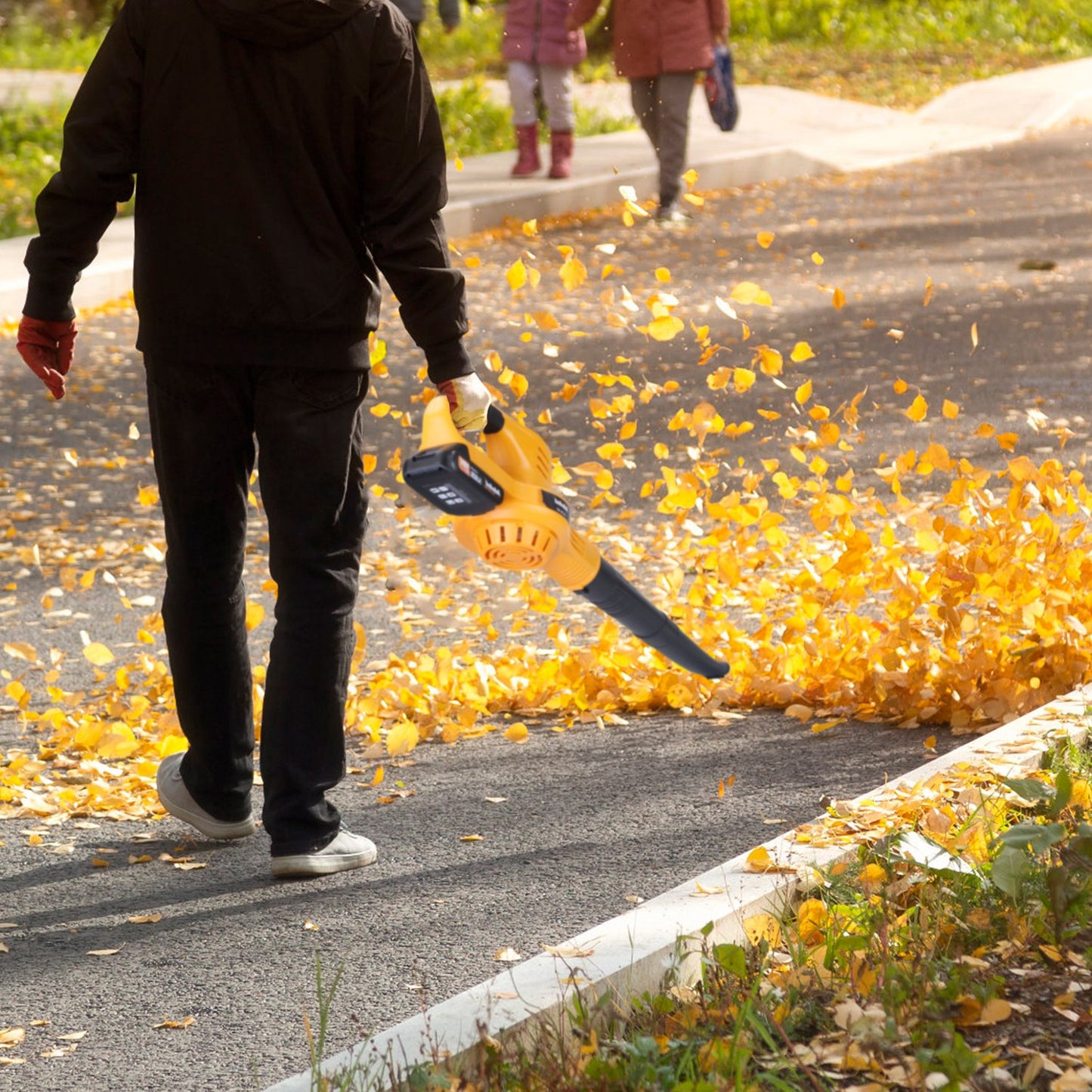 Cordless Handheld Leaf Blower with 124MPH Air Speed and 300CFM, 2-Speed, Orange