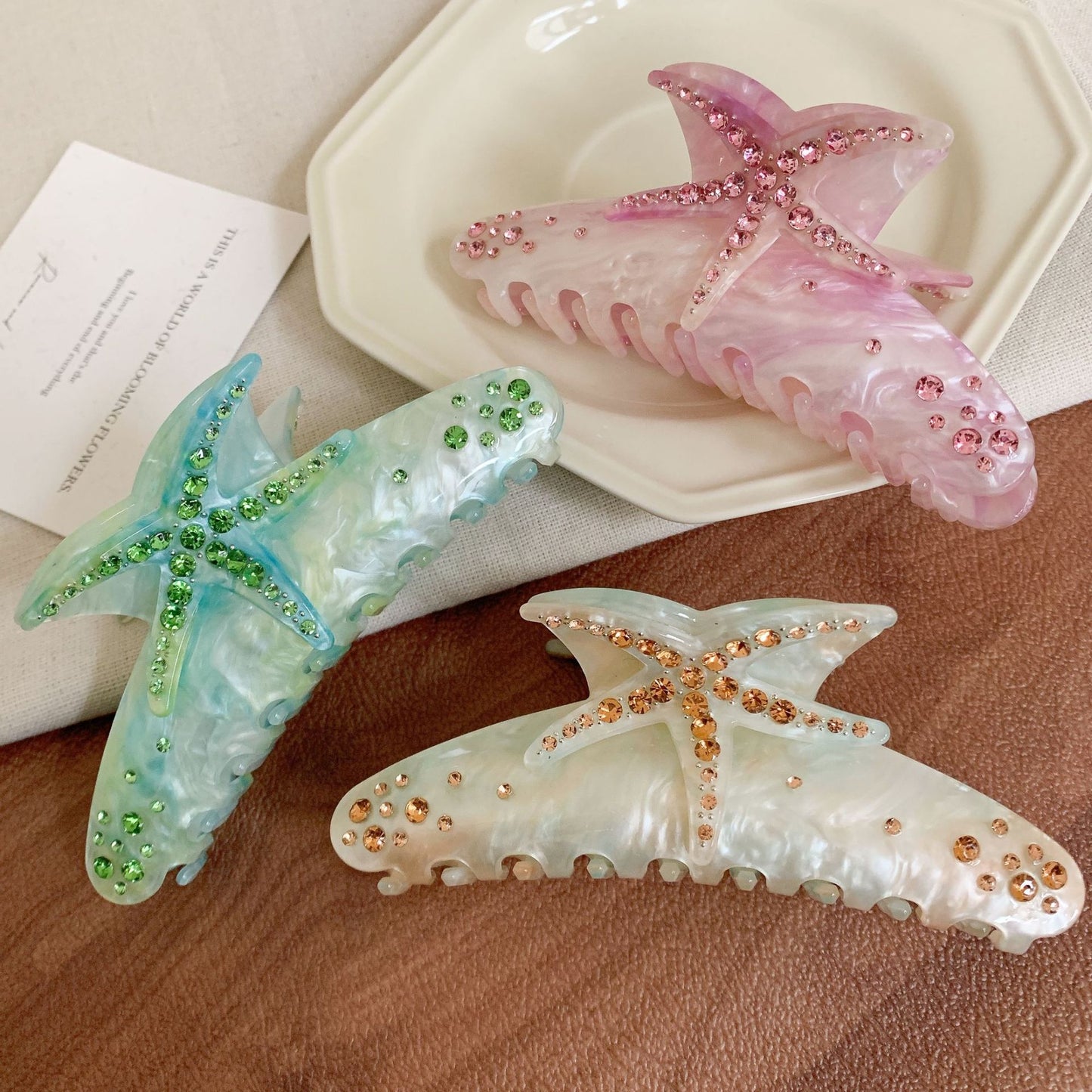 Starfish Hair Claw Accessory with Acetate Finish for Women