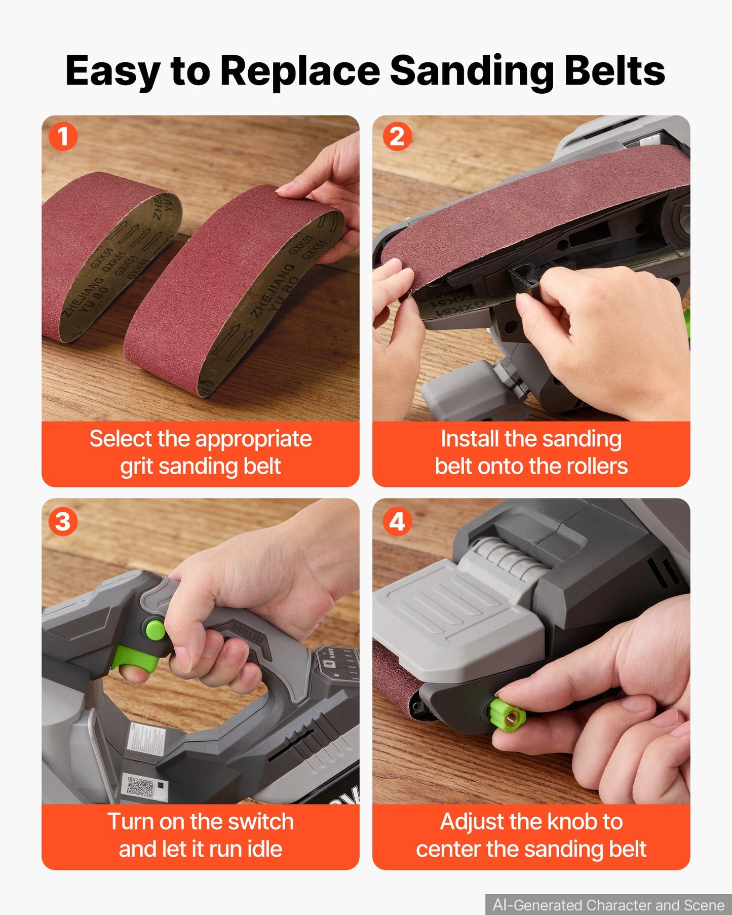 20V Max Cordless Belt Sander for Woodworking, 3x21 Inch, Variable Speeds, Sanding Belts & Dust Bags