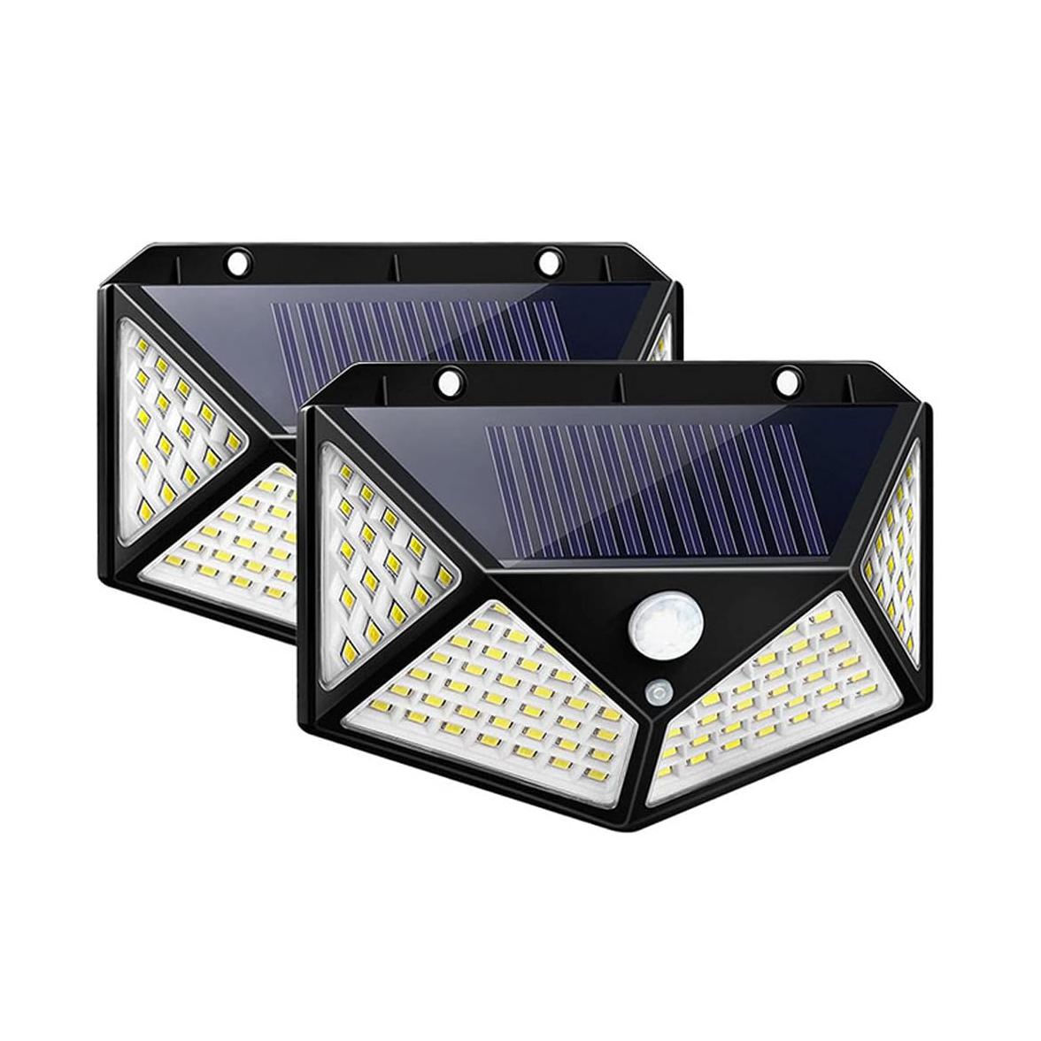 2-Pack Solar LED Wall Lights - Outdoor Garden & Patio Lighting
