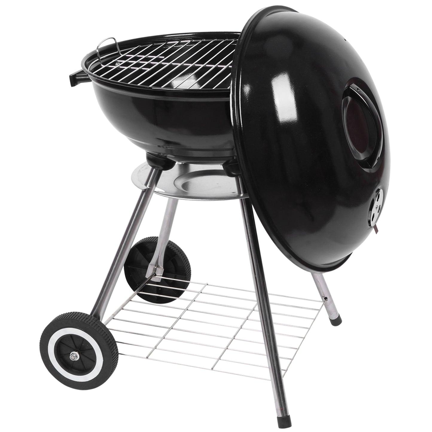 18-Inch Charcoal Grill with Spherical Design - Black