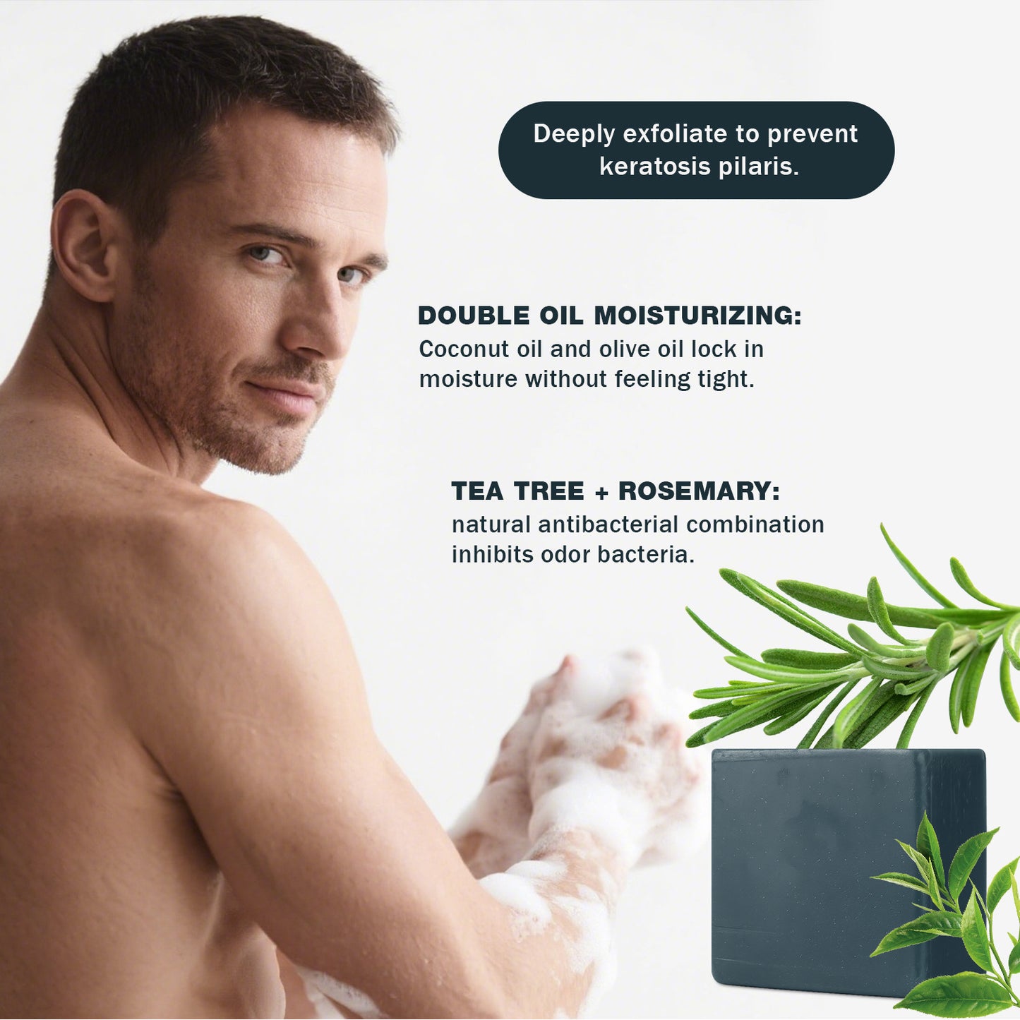 Men's Natural Bar Soap with Fragrance 141g Face & Body Wash