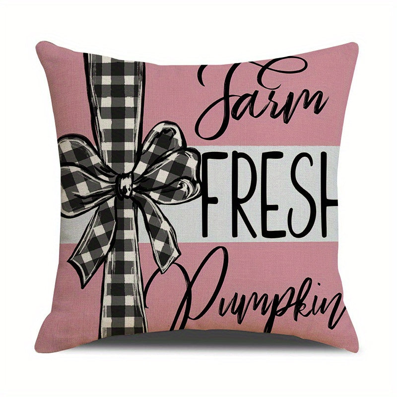 Fall Pillow Covers - 4 Pack 18x18in Pumpkin & Maple Leaf Decor