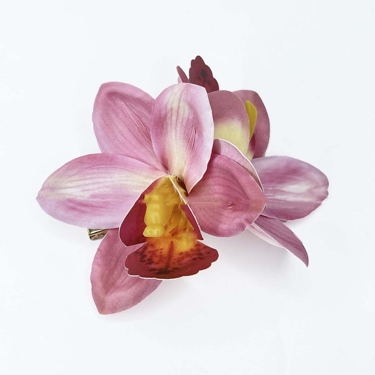 Double Orchid Hair Barrettes Bohemian Vacation Style Hairpins for Women