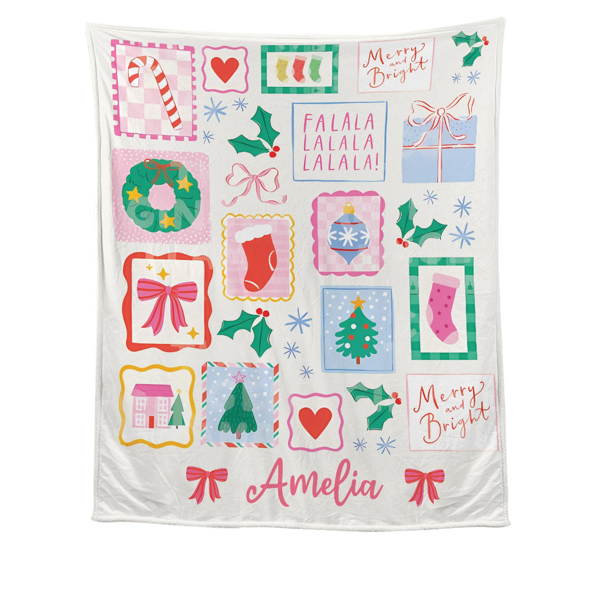 Personalized Flannel Blanket with Photos and Text - Customizable Sizes & Styles