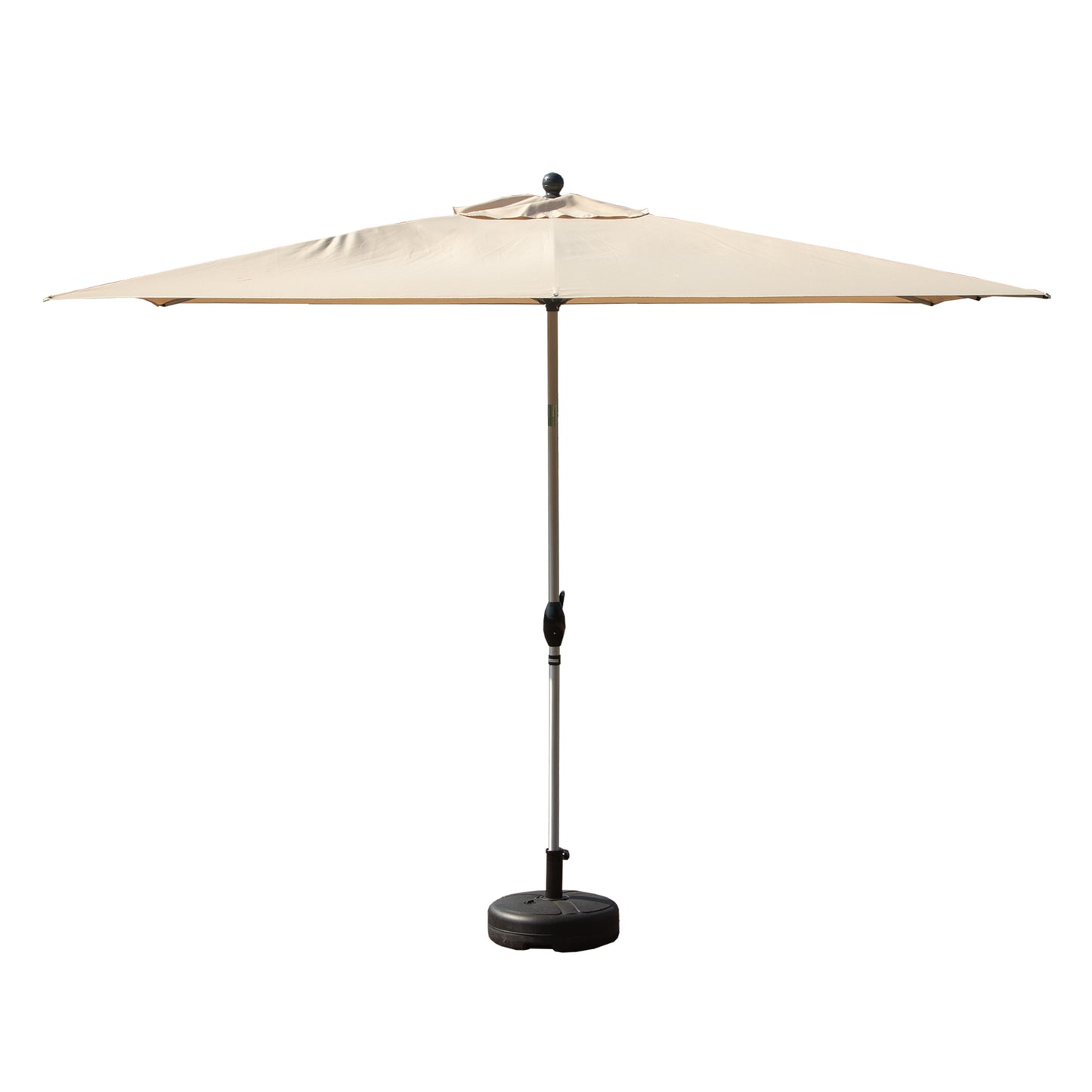Rectangle Patio Umbrella With Crank Lift And Tilt Function, Beige