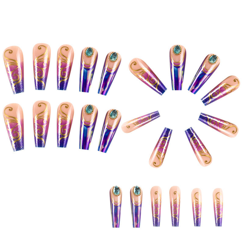 Shining Purple Butterfly Nail Art Patches - Wearable