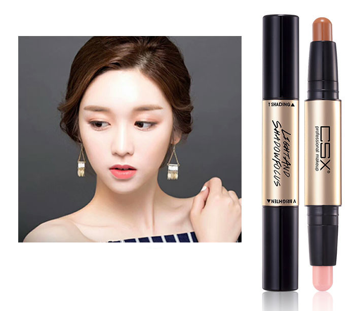 Double-Ended Contour Stick Concealer for Face Makeup - Pink