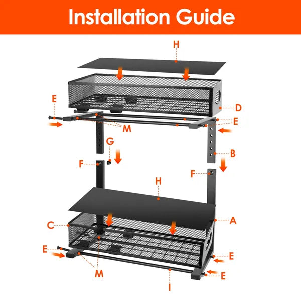 2-Tier Under Sink Organizer with Adjustable Sliding Baskets