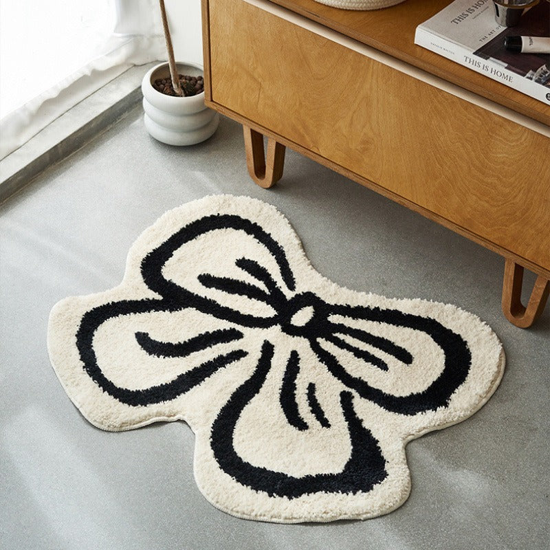 Thickened Faux Cashmere Floor Mats - Irregular & Bow-Shaped Home Rugs