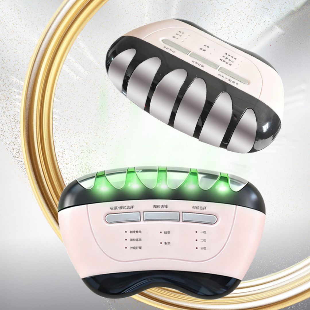 Pink LED Facial Massage Device for Skin Tightening & Wrinkle Reduction