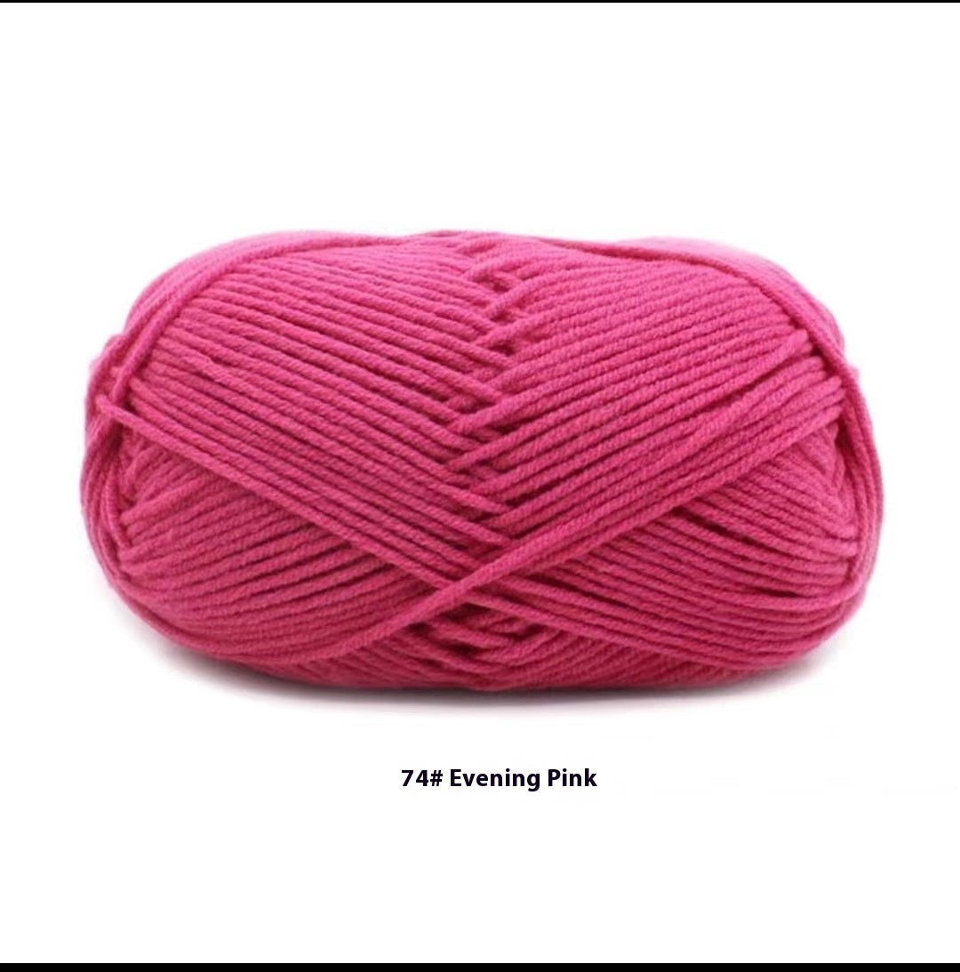 Four-Strand Milk Cotton Crochet Yarn Balls for Craft Projects - Multiple Colors