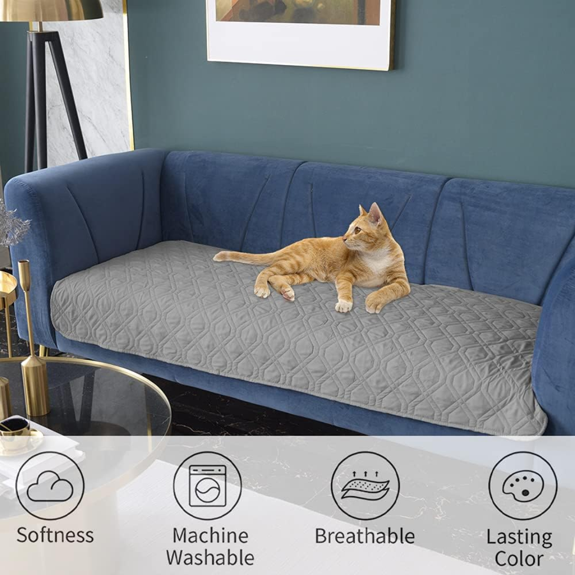 Waterproof Dog Bed Cover Reversible Pet Blanket for Sofa & Furniture