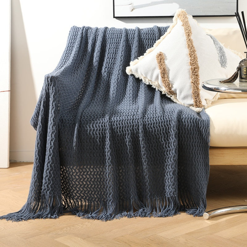 Knitted Sofa Cover Nap Blanket - Small Acrylic Throw for Couch & Chair