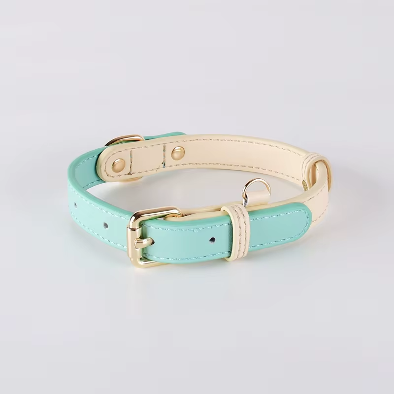 Adjustable Leather Dog Collar for Small, Medium, Large Dogs - Durable & Lightweight