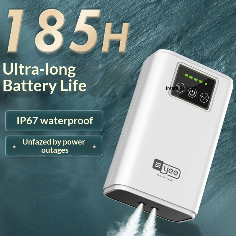 Outdoor Aquarium Oxygen Pump with Automatic Restart - USB Rechargeable