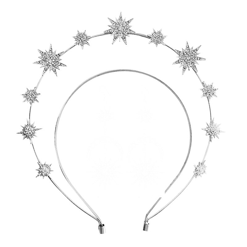 Double Layer Hexagram Headband Hair Accessory for Women - Gold & Silver
