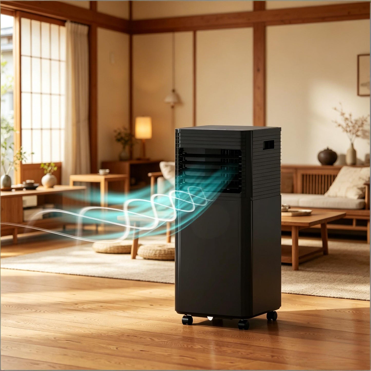 Portable Air Conditioner - 8000 BTU with Wheels - Black