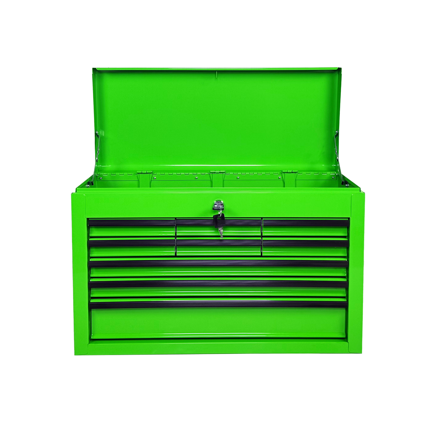 Heavy Duty Metal Tool Box 24 Inch with 9 Drawers - Portable Steel Organizer in Green