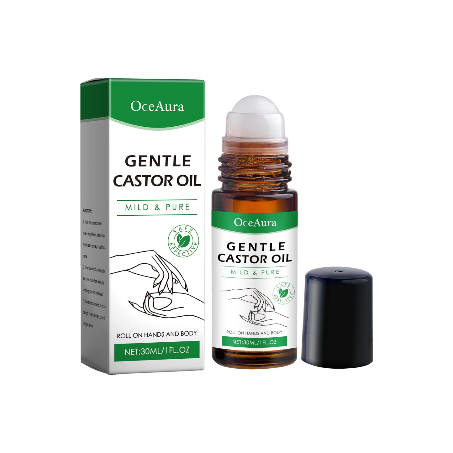 Castor Oil Body Moisturizer with Roller Ball Applicator - 30ml