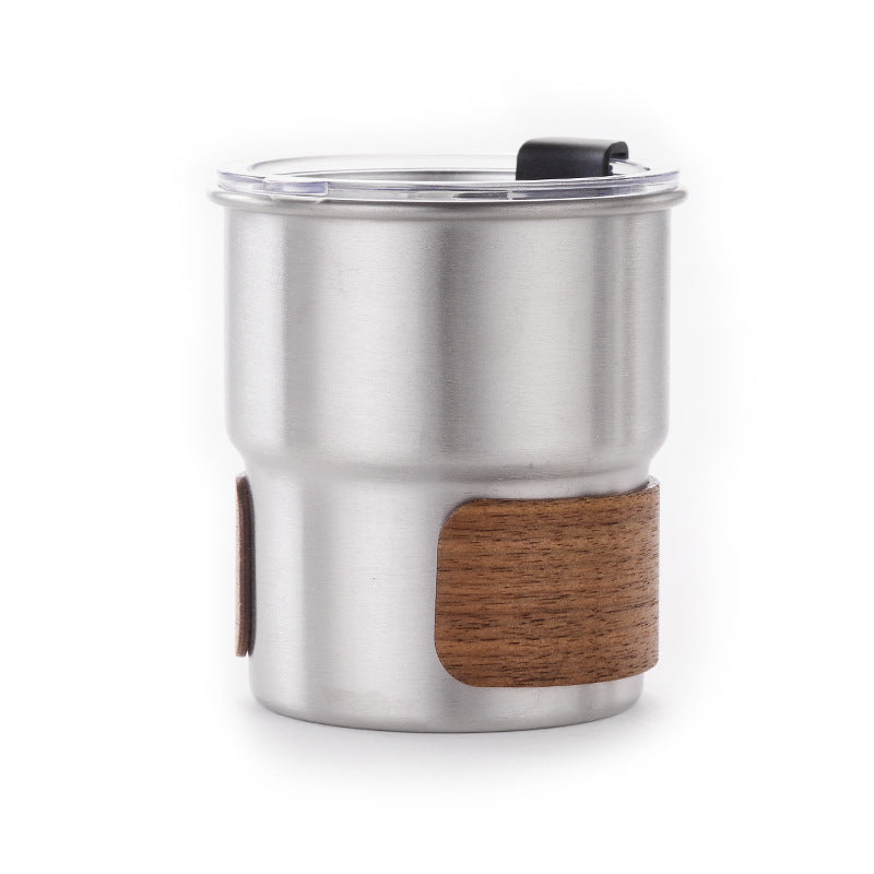 Outdoor Stainless Steel Water Cup 300ml Camping Drinkware with Foldable Handle