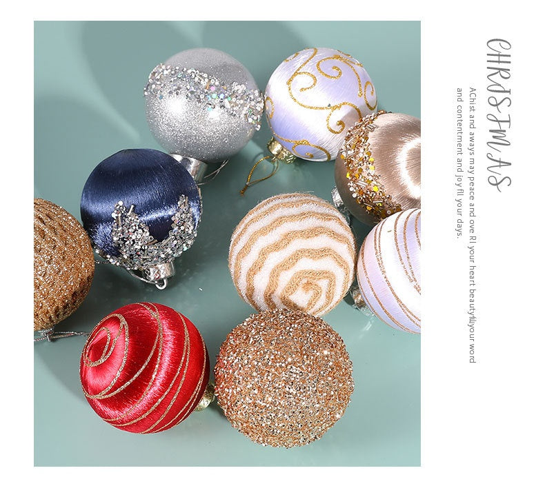 Christmas Foam Ball Decorations Set - 8cm 9-Pack Holiday Tree Ornaments
