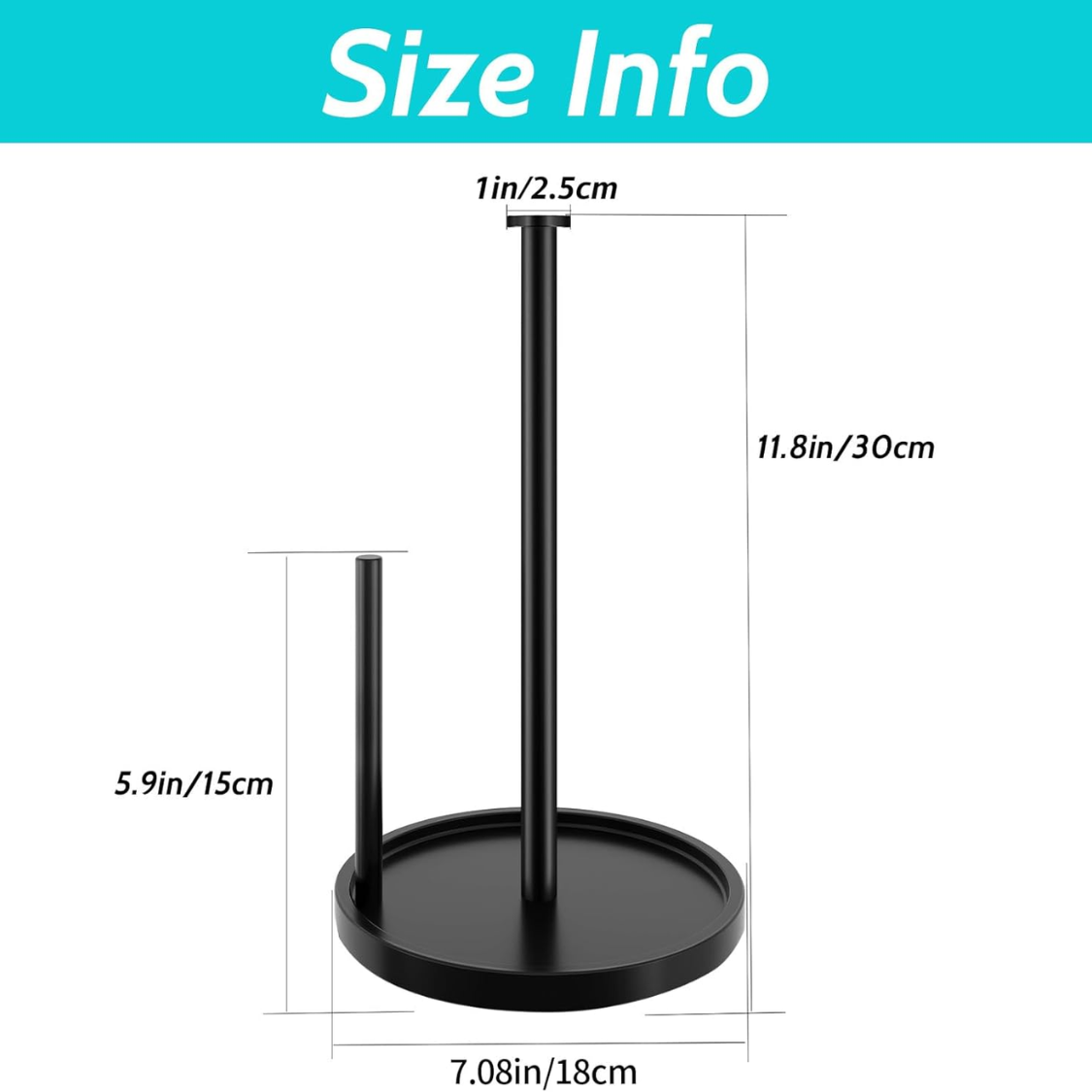 Paper Towel Holder Countertop, Standing Roll With Anti Slip Weighted