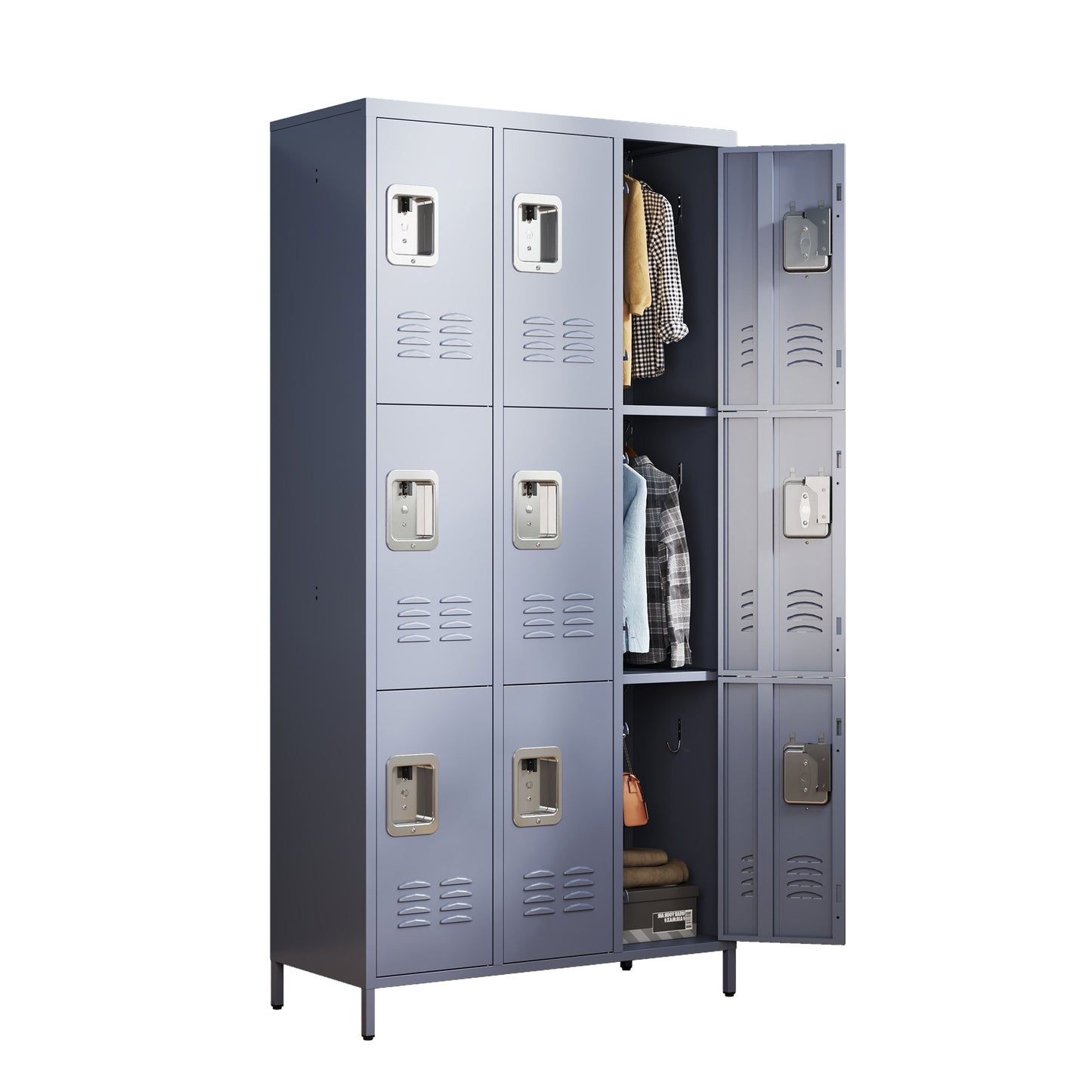 9 Door 72 H Metal Lockers With Lock For