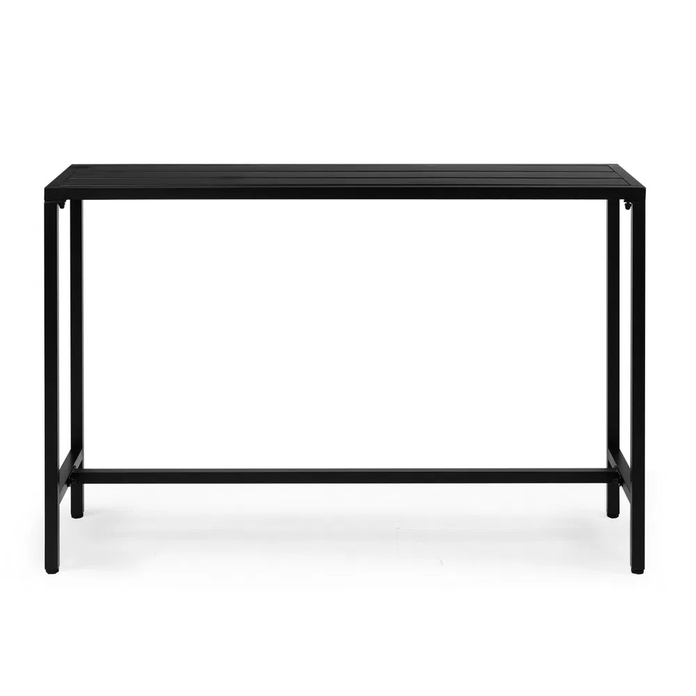 55" Outdoor Bar Table with Adjustable Feet - Black