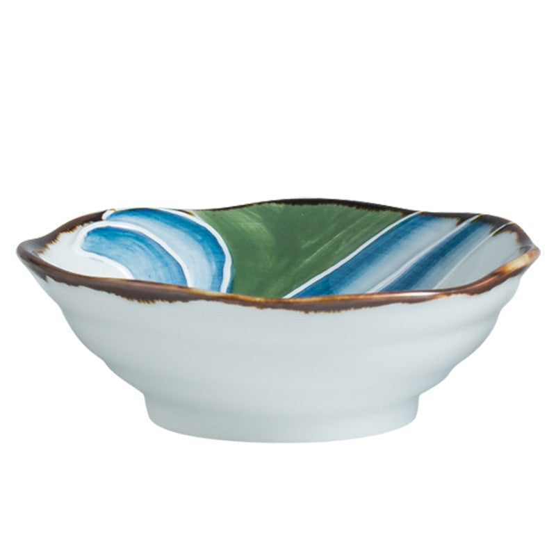 Ceramic Condiment Dish Set - Retro Style Hot Pot Vinegar Sauce Plate