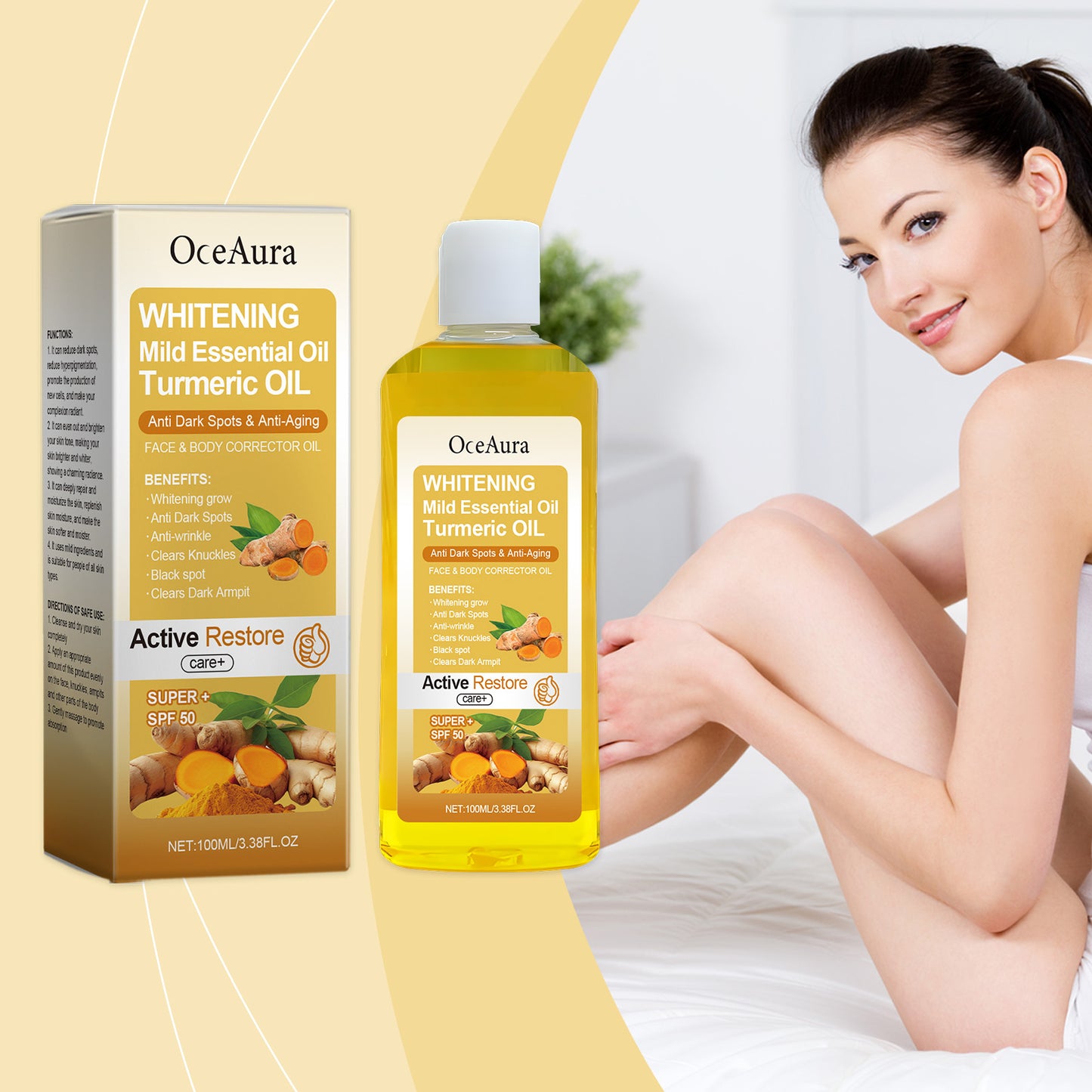Turmeric Body Care Oil - Nourishing Collagen & Argan Oil Skin Brightening Serum
